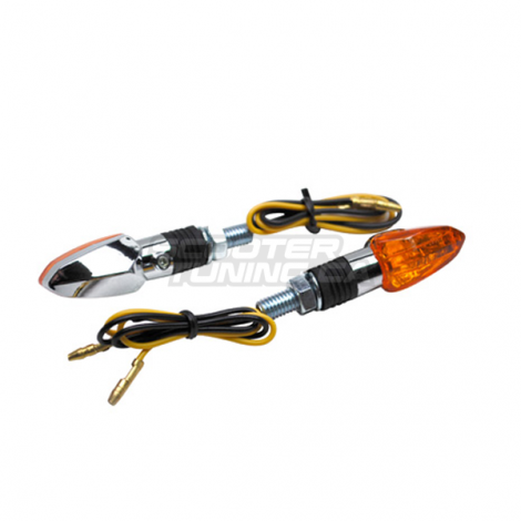 (2X) Indicators Replay Mini Arrow Orange / Chrome