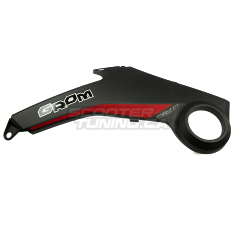 Left Lower Gas Tank Shroud Black with Red Decals (Honda Grom 2014-2016)