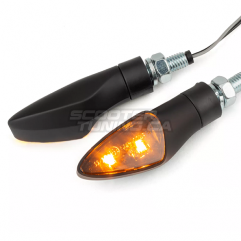 (2X) Indicator Light Str8 LED Black Tinted