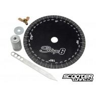 Degree wheel Stage6, black anodised, incl. fitting parts