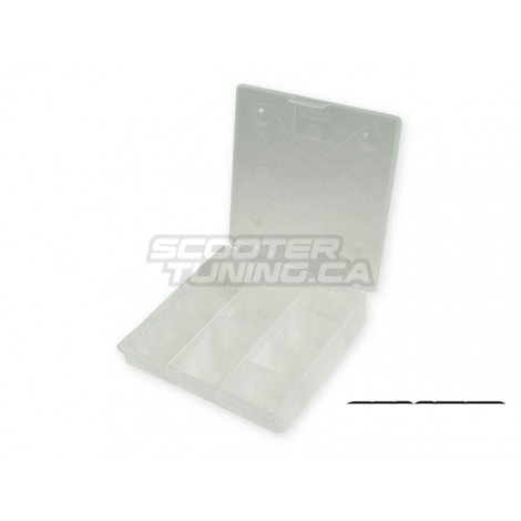 Assortment box,transparent 137x137x30mm with 9 compartments