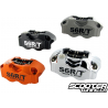 Brake caliper Stage6 R/T, front, forged, CNC-machined, chrome-plated , 