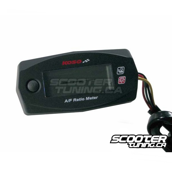 Koso Wideband Air/Fuel Ratio Meter - Programmable Warning, Backlit Display, For 2 & 4 Stroke Engines