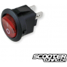 Switch round black universal with red light (20mm)