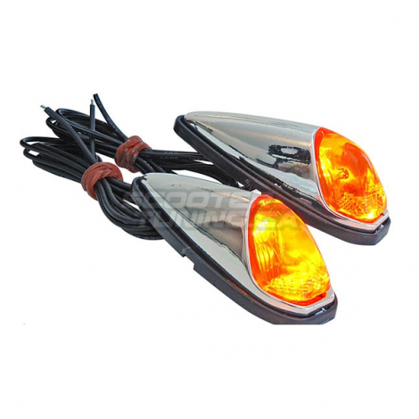 (2X) Indicator Light Str8 Raindrop Chrome